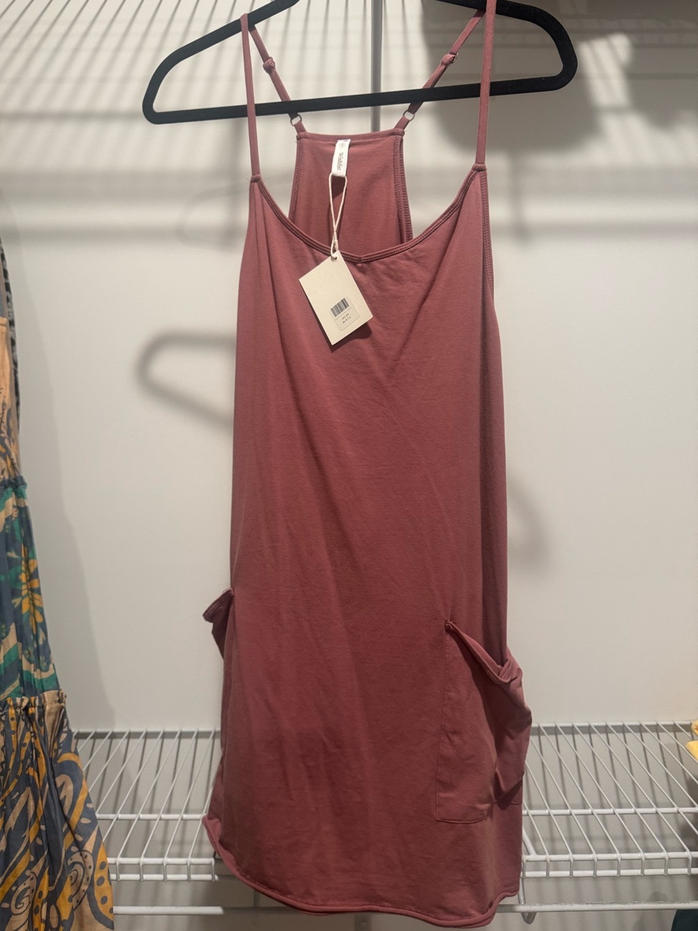 Wishlist Mauve Spaghetti Strap Pocket Tank Dress